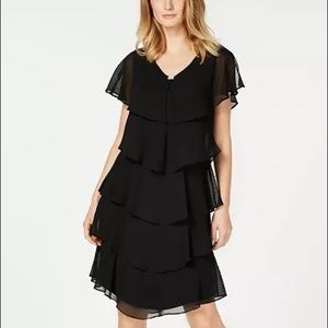 PLIS SIZE Formal wedding or cocktail dress. Black with layers